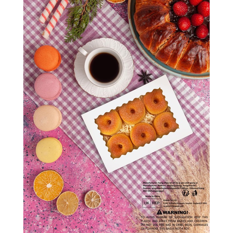 Gcardist 15Pcs White Cookie Box with Window 22.9x15.2x6.4cm Pastry Macaron
