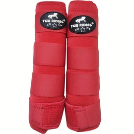 TGW RIDING Horse Leg Bandages, 2 Counts/set Shock-absorbing Horse Leg Bandages, Lower Limb Protection & Support Sport Boots, Perfect for Equestrian Endurance Training & Performance - Color: Black, Size: Medium