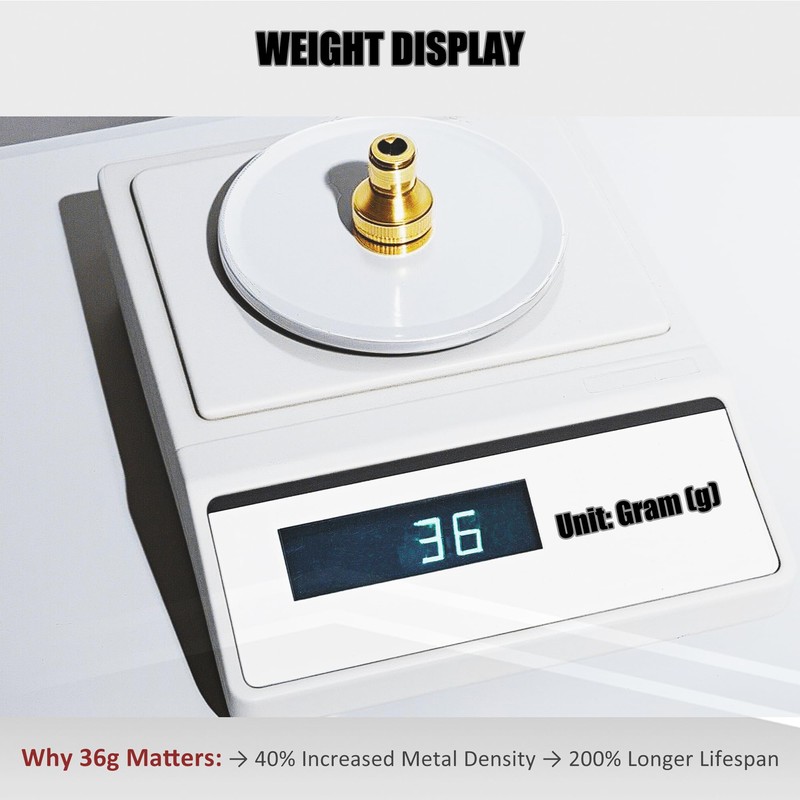 Brass Tap Connector Adapter for Hose Pipe 2-in-1 Outside Garden