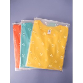 Clothes Packaging Bags for Shipping, Frosted Reusable Zipper Bag for Clothing Storage, Thickened Plastic Clothes Printed Frosted Bags, Ideal for Household Storage, Travel, 10x13''-100 Pack (M)