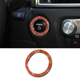 RGOAANC RGOAANC Crystal Rhinestone Car Engine Start Stop Decoration Ring, Push Start Button Cover, Key Ignition Knob Ring, Car Accessories Sparkling Push Start Button Sticker for Car (Orange, 1PCS)