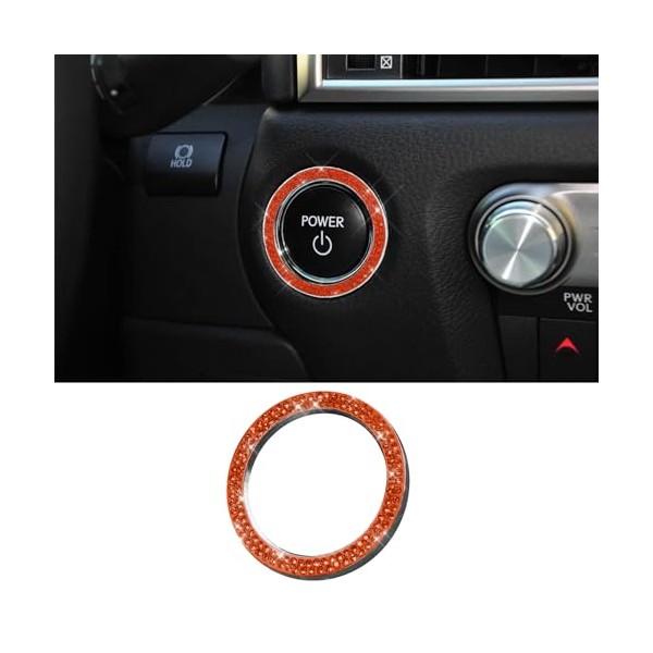RGOAANC RGOAANC Crystal Rhinestone Car Engine Start Stop Decoration Ring,