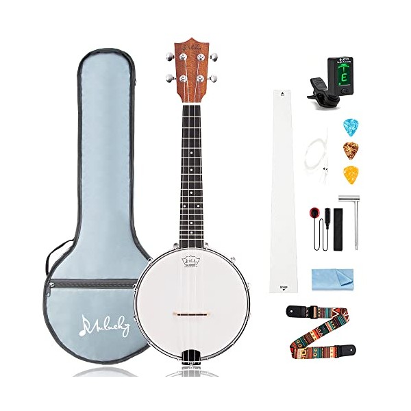 Mulucky Banjolele 4 String Banjo Ukulele Concert Size 23 Inch,