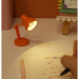 2 Pack LED Mini Table Lamp Fold-able Night Reading Book Lamps for Home Room Computer Night Lights Eye Protections, for Night Study Travel Portable - LD02 Orange