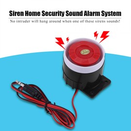 Alarming Horn, DC 12V Plastic And Metal Sound Speaker Alarm System Easy Installation Standalone Office Shop Wired Safe Kit Mini Home Security 110 dB Standard Audio Alerts Store Access Control System