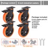 6 Inch Caster Wheels 3000 Lbs, Heavy Duty Casters Set