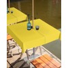 Zadaling Spillproof Fabric Outdoor Tablecloth with Umbrella Hole,Yellow Zippered Table