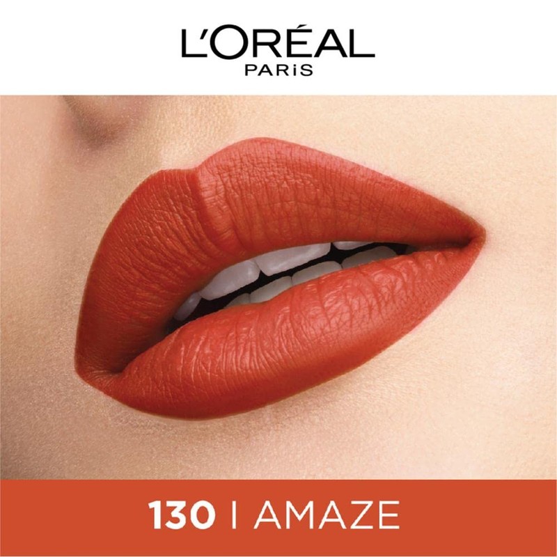 L’Oréal Paris Rouge Signature Liquid Lipstick, Matte, 130 Sunset Brown,