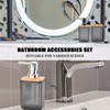 LovefulMug Bathroom Accessories Set 5 PCS, Transparent Gray Bathroom Accessories