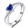 YL 925 Sterling Silver Engagement Ring Heart Cut 5MM Created
