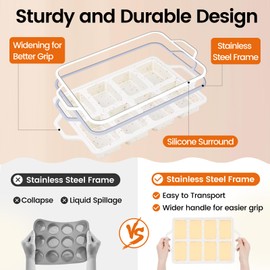 1 Pack Vinino Silicone Mini Loaf Pans Cake Bread Baking Metal Reinforced
