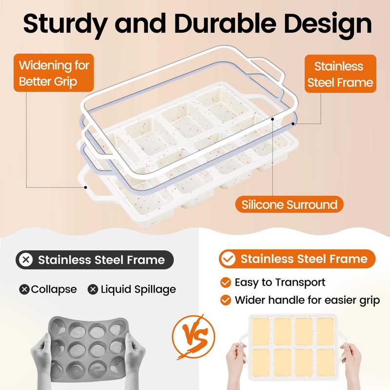 1 Pack Vinino Silicone Mini Loaf Pans Cake Bread Baking