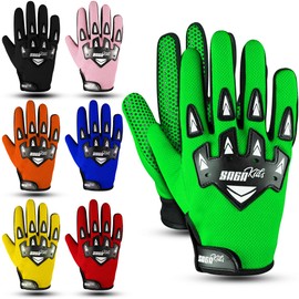 SAGA SPORTS Bike Gloves for Future Champions. Motocross Gloves with Ultimate Protection. Essential Dirt Bike Gloves & BMX Gloves. The Choice for Motorbike Gloves (Green, S)