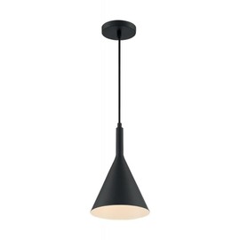 Nuvo Lightcap-1 Light Small Pendant in Mid-Century Modern Style-7.75 Inches Wide by 12.5 Inches High-Matte Black Finish -T