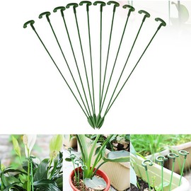 20 Pcs Plastic Plant Support Stakes Single Stem Ring Clips Phalaenopsis Support Sticks Climbing Plants Garden Stakes Plant Cage Support Rings for Flower