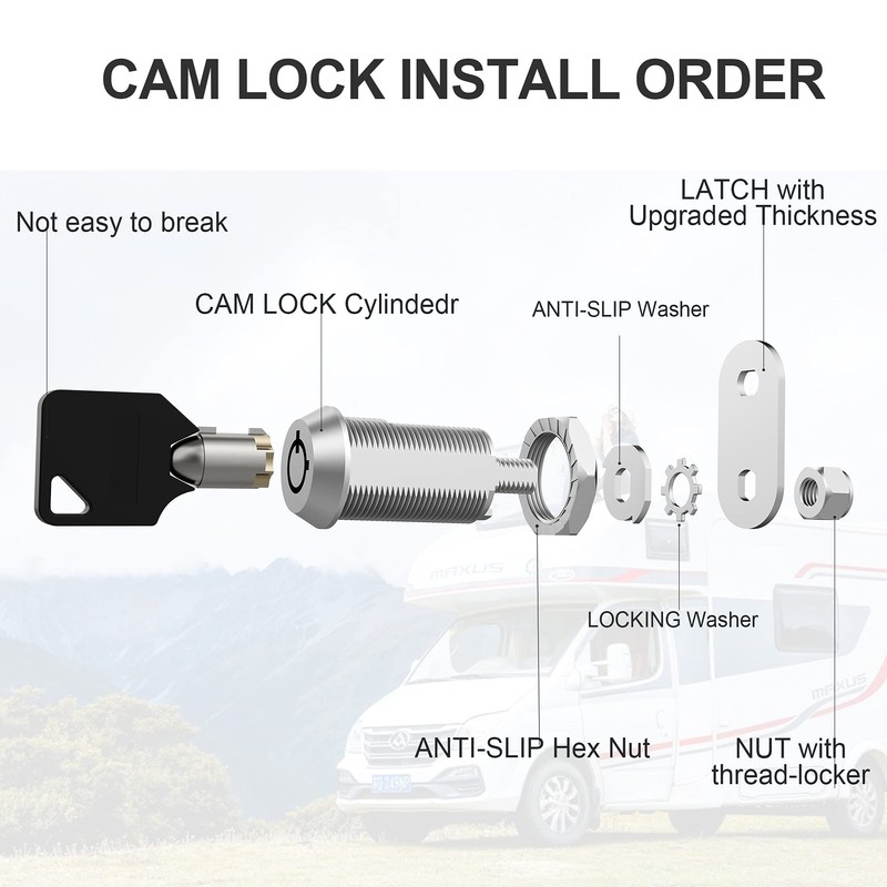 inBovoga 6 Pack Cabinet Locks with Key, 1-1/8" Cam Lock,