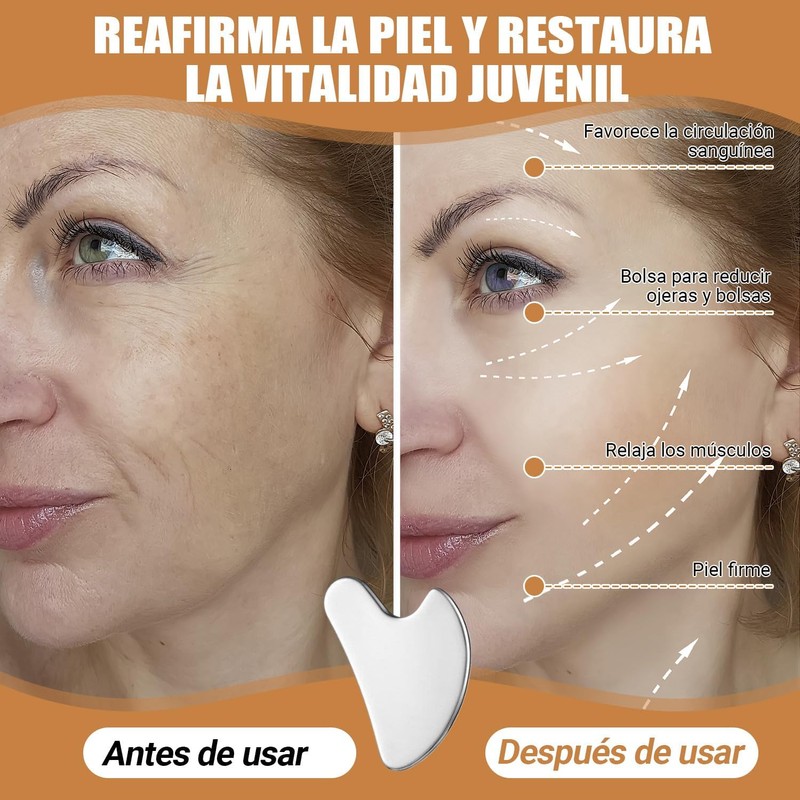 Gua Sha Kit de 2 Piezas de Acero Inoxidable