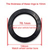 GoldenSunny 78.1 to 106 Hub Centric Rings, Black Plastic Hubcentric