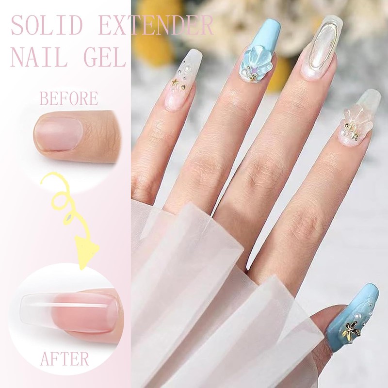 Solid Sculpture Builder Gel, Clear Non-Stick Hand Extension Gel for