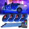 Xprite 8Pcs Car RGB LED Strip Lights, Exterior Underglow &