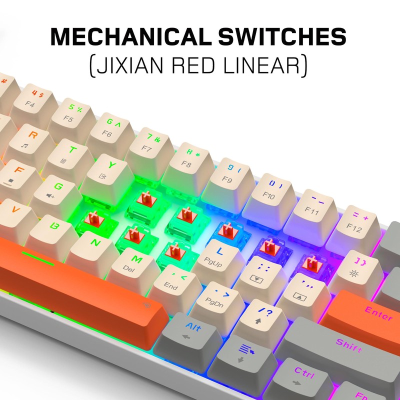 BASEKAMP EVO Compact 61 Mechanical Gaming Keyboard - Rainbow Lighting