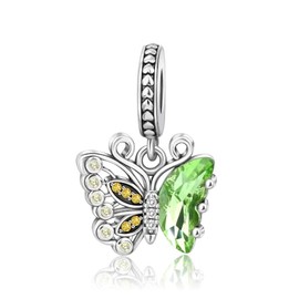 Lkwidi Charm Family Heart Animal Charm Pendant 925 Sterling Silver Charm Bead Pendant for European Bracelets and Necklaces, Silver, Cubic Zirconia