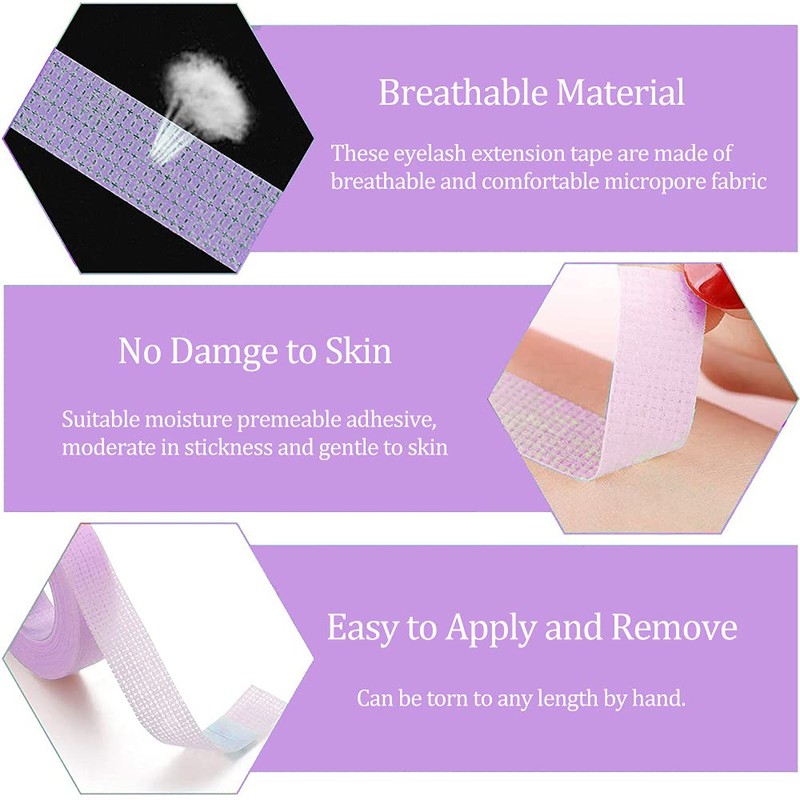 6 Rolls Lash Extension Under Eye Tape EBANKU Breathable Fabric
