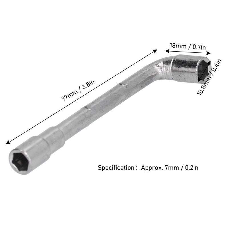 5Pcs Metric L Shaped Angled Hex Socket Wrench, 7mm L-Type