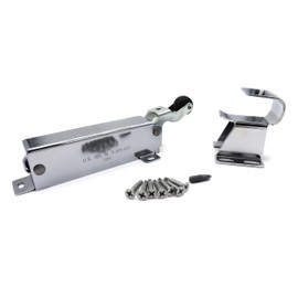 Kason 1094 Polished Chrome Hydraulic Door Closer and Wide 7/8" to 1 5/8" Offset Hook with Hardware KIT