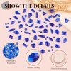 Royal Blue Glass Nail Rhinestones - 1680 Pcs Multi Shapes