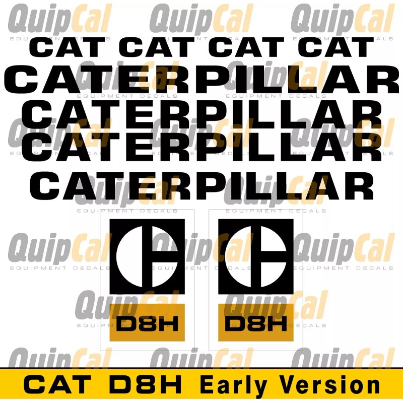 Cat D6D, Cat D7G, Cat D8H Early Version Decal Set.