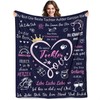 AOKILE Cuddly Blanket Gifts for My Daughter, Flannel Letter Blanket,