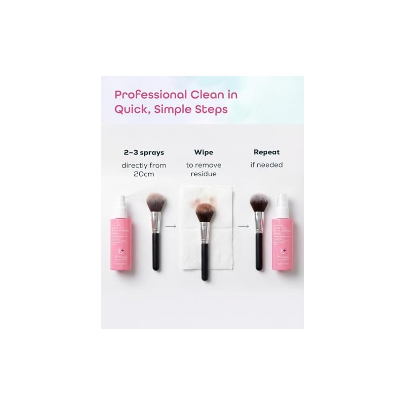 Quick Dry Antibacterial Makeup Brush Cleaner 100ml - Cleans &