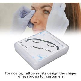 Regla plegable para líneas de tatuaje con diseño ajustable y cuerdas entintadas reemplazables para artistas de microblading - Plantilla de aluminio reutilizable para dar forma simétrica a las cejas