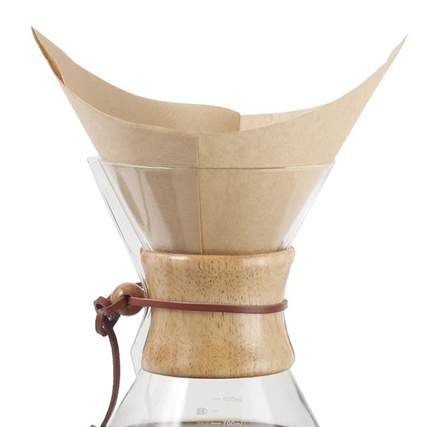 Pour-Over Glass Coffeemaker Coffee Filters- Natural Square - 50 ct