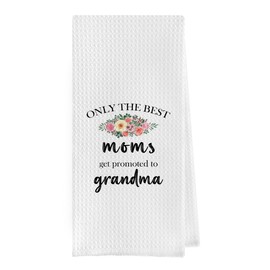 Geqtt Grandma Gifts Dish Towel - Gifts for Grandma Kitchen Towels, New Grandma Gifts First Time Hand Tea Towels, Grandma Gifts from Grandchildren (16×24 Inches)