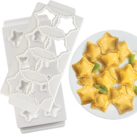 Star Ravioli Molds- Mini 2" Stars - Homemade Filled Pasta Maker- 2 Piece Tray & Press makes 8 Raviolis at a Time, Super Easy to Use & Clean- Add Fun to Your Next Italian Pasta Night or Dinner