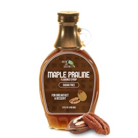 Green Jay Gourmet Sugar Free Maple Praline Syrup - No Sugar Premium Breakfast Syrup with Maple, Butter & Praline Flavors - All-Natural, Non-GMO Pancake Syrup, Waffle Syrup & Dessert Syrup - 12 Ounces