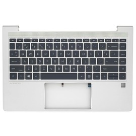 Jxjslp Replacement Upper Case Palmrest for HP Probook 440 G8 445 G8 445R G8 14'' Series Laptop Top Cover with Backlit Keyboard Assembly M23769-001 Silver