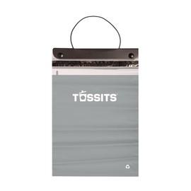 Tossits Disposable Car Trash Bag Hanging (Gray, Set of 7) - Leak-Proof, Smell-Proof Automobile Trash Container, Eco-Friendly, Thick, Large 12x15 Car Trash Bin with Sturdy Header Board