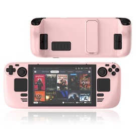 GAHQB Steam Deck Case, Non-Slip Scratches Dust Fingerprints Resistant Protective Shell Steam Deck Accessories, Kickstand Protective Case Compatible with Steam Deck/Steam Deck OLED (Pink)