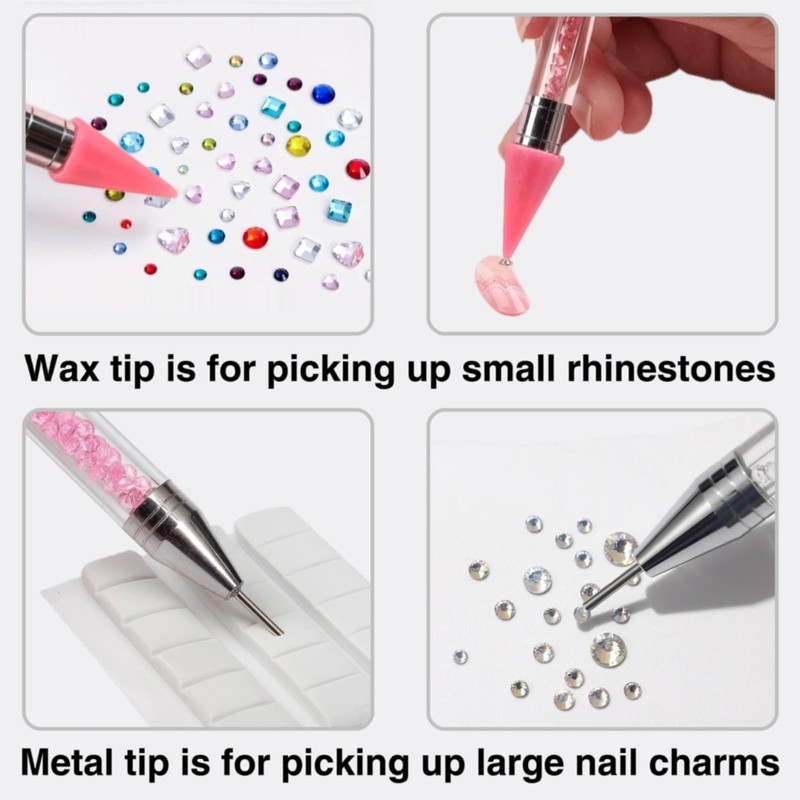 3 Pack Rhinestone Picker Tool Dotting Pen with 3 Wax