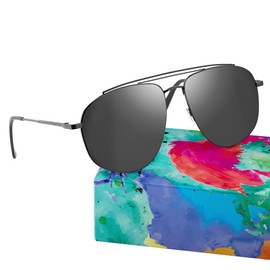 VOFO VISION Aviator Sunglasses for Men Women Polarized UV Protection, Large Square Mens Sunglasses Military Style VF6203