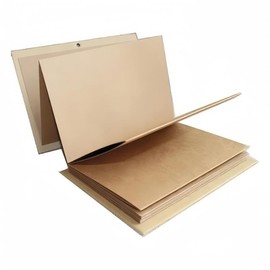 Stretchable Folding DIY Photo Album 8 x 6 inches Notebook Hardcover Kraft Paper Scrapbook Anniversary Sketchbook Wedding Guest Book Birthday Valentine Gift Student Graduation Albums - Color: Kraft