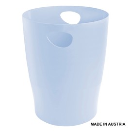 Exacompta - Ref. 45362D - 1 waste paper basket with ECOBIN handles - large capacity - 15 liters - dimensions 26.3 x 26.3 x 33.5 cm - pastel blue colour - Aquarel