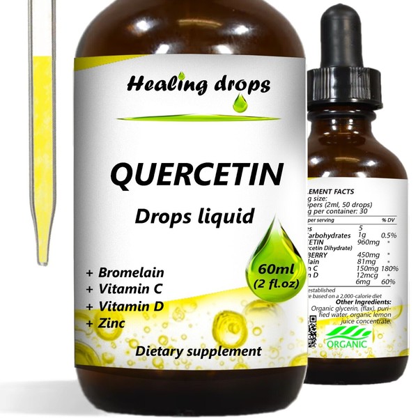 Healing Drops Quercetin Drops Liquid Quercetin Immune Support Benefits by