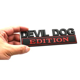 Dog Car Badge Devil Dog Edition Emblem, Funy Dogs Badge Rated Car Emblem Automotive Badge Decals and Stickers for Car, Truck, Rv, Boat Exterior Decoration (Black/Red)
