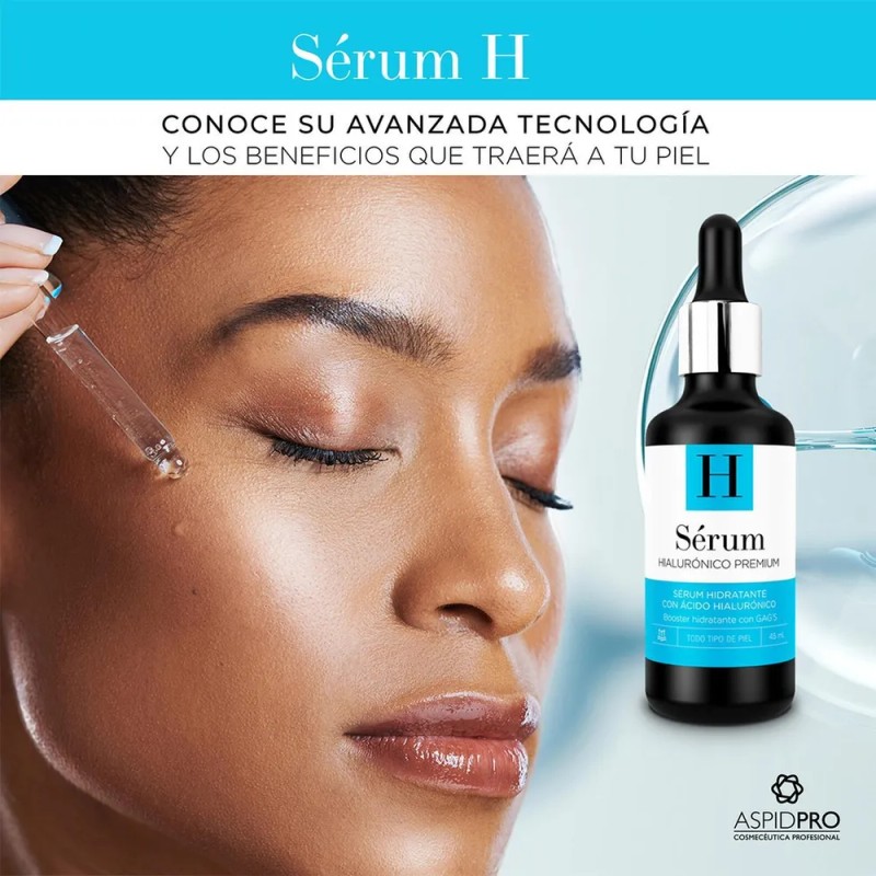 AspidPro Sérum Facial Ácido Hialurónico Hidratante Todo Tipo de Piel