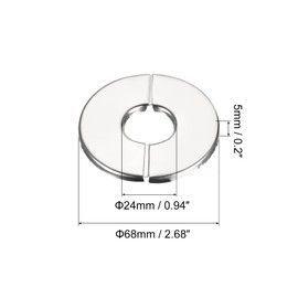 sourcing map Wall Split Flange, 201 Stainless Steel Round Escutcheon Plate for 22mm Diameter Pipe 3Pcs