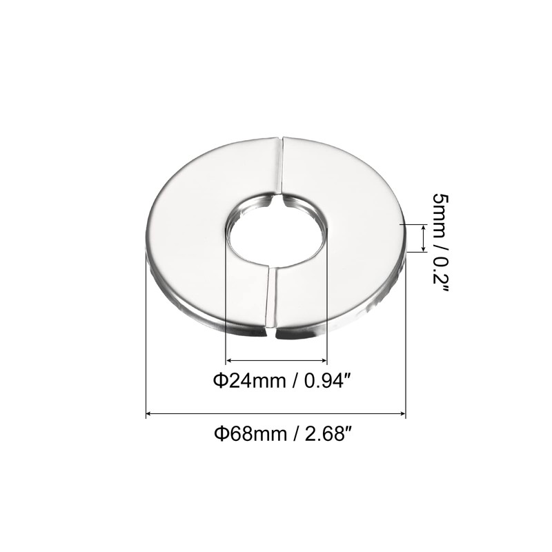sourcing map Wall Split Flange, 201 Stainless Steel Round Escutcheon